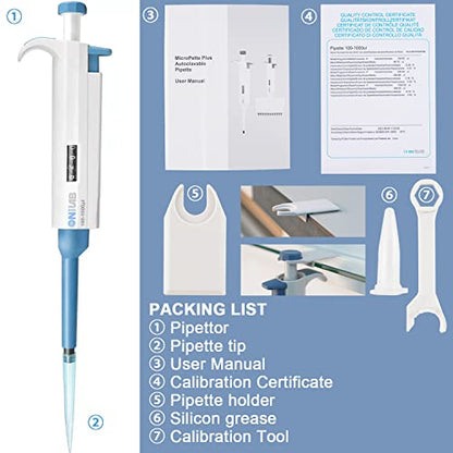 ONiLAB Lab Micropipette, Adjustable Volume Single Channel Pipettors,1000-5000ul - style: 1000-5000ul