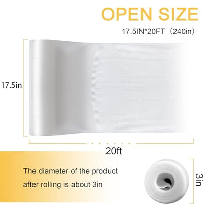 Shelf Liner for Kitchen Cabinets, 17.5 Inch x 20 FT, Non Adhesive Drawer Liner, Refrigerator Liners, Washable Oil-Proof Fridge Pads Shelves Drawer, Cabinet Mat for Shelves (Clear) - size: 17.5"W x 240"L