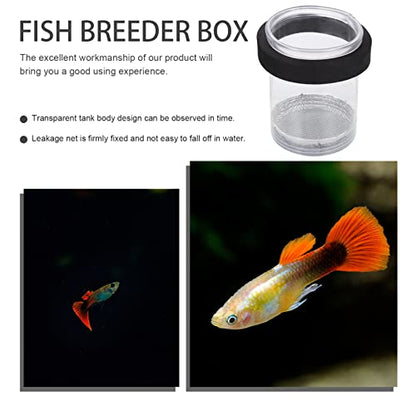 balacoo Fish Breeding Box Fish Tank Hatchery Incubator Holder Aquarium Box Round Floating Parenting Box for Shrimp Guppy Fry Clownfish A