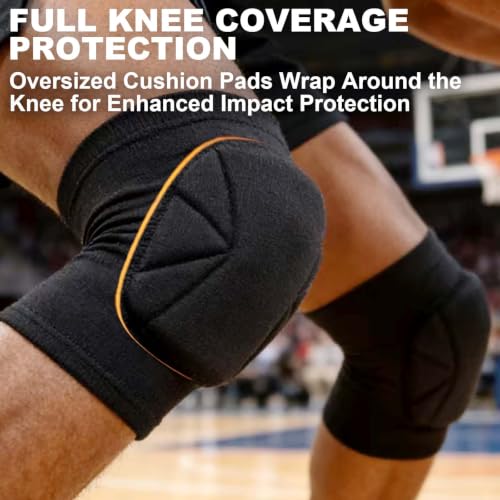 Volleyball Knee Pads for Men Women, Soft Sleeves with Thick Foam, Black M - size: Medium
