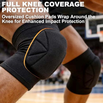 Volleyball Knee Pads for Men Women, Soft Sleeves with Thick Foam, Black M - size: Medium