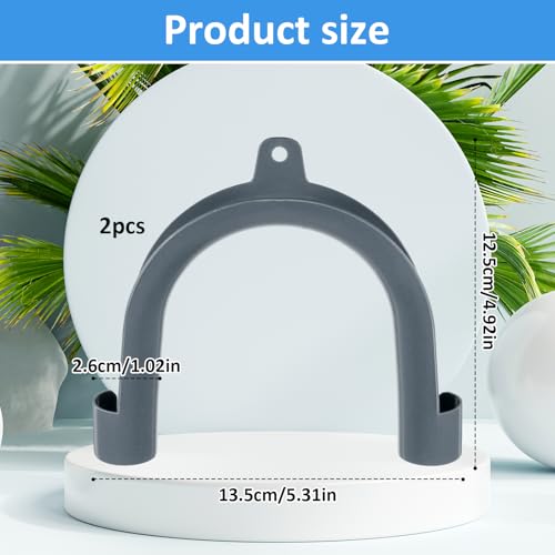 2Pack U-Shaped Washing Machine Drain Hose Holder Hook, U-Shaped Drain Clamp, U-Bend Hose Holder Hook for Laundry Tub Fits 1-1/4" Pipe Secure Holders for Laundry Room Organization