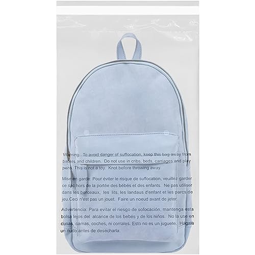 EcoSwift - 19” X 24” (25 Count) Self Seal Clear Poly Bags with Suffocation Warning for Packaging, Shipping - Permanent Adhesive