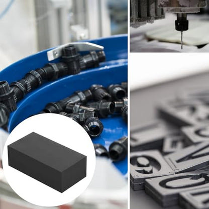 2PCS Black HDPE Plastic Block, Polyethylene Tapping Block, Polyethylene Solid Plastic Block for Machining, Flooring Home, Prototyping, Home Improvements, DIY Projects, Engineering (2" x 3" x 6")