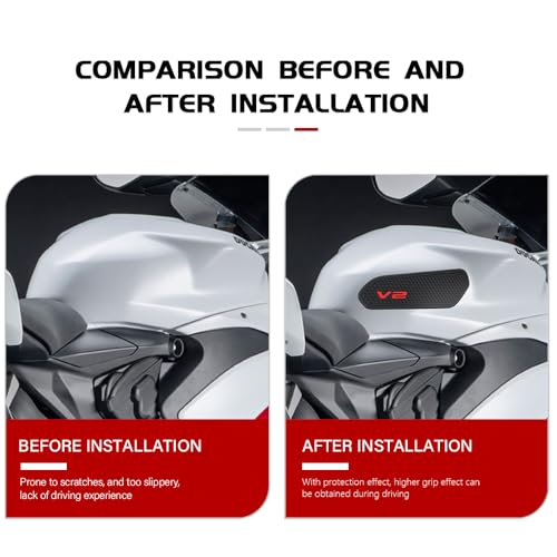 Motocycle V2 Batliss Side Fuel Tank Pads Protector Decal for Ducati Streetfighter V2 Panigale V2 Rubber Ant-Slip Sticker 2020>2024 Accessories