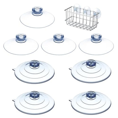 8 Pcs 2 Sizes Sponge Holder Suction Cup, 2 Inch and 2.5 Inch PVC Heavy Strength Large Clear Sucker Without Hooks Replacement Suction Cups for Sponge Holder, Kitchen