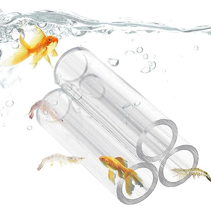 Shrimp Shelter Tube, Transparent Acrylic Tube Aquarium Shrimp Cave Breeding Fish Shrimp Feeder Breeding Tube Aquarium Fish Tank Pipe Shelter Tube Fish Tank Shelter Decorations Hideaway Pipes - color: 3 tubes