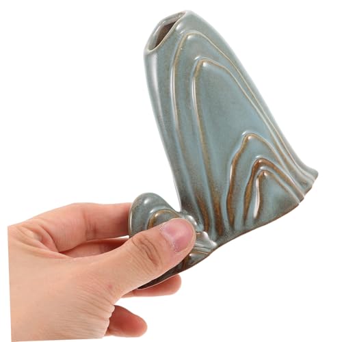 IMIKEYA Ceramic Mini Mountain Figurine Calligraphy Brush Holder Aquarium Unique Faux Mountain Design for Zen Garden Micro Landscape Accessories Multiuse Decorative Tabletop