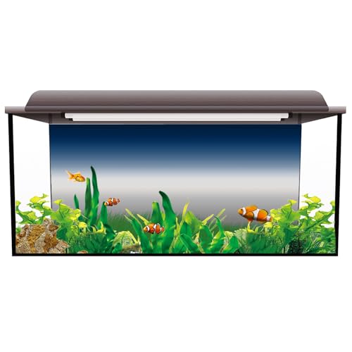 Navy Blue Gray Ombre Aquarium Background 18x36 Inch Self-Adhesive Fish Tank Decorations, Modern Gradient Abstract Art Decorative Fish Tank Background Polyester Aquarium Decor Poster - size: 18x36in
