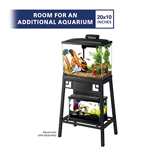 Aqueon Metal 10 Gallon Fish Tank Aquarium Stand, 20" L x 10" W x 28.25" H - size: 20" x 10" top shelf
