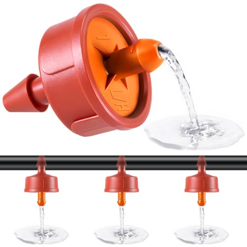 300 PCS 3 GPH Pressure Compensating Drip Irrigation Spot Dripper, High Flow Drip Irrigation Emitters Heads for Large Trees Bushes, Irrigation Drippers Parts for Orchard Large-Scale Outdoor Irrigation - size: 3 GPH 300PCS