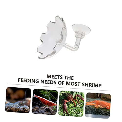 Kisangel 2pcs Acrylic Shrimp Feeder with Cup Transparent Feeding Bowl for Aquarium Easy to Install Shrimp Food Holder and Convenient Feeding Dish for Reptiles and Ornamental Fish