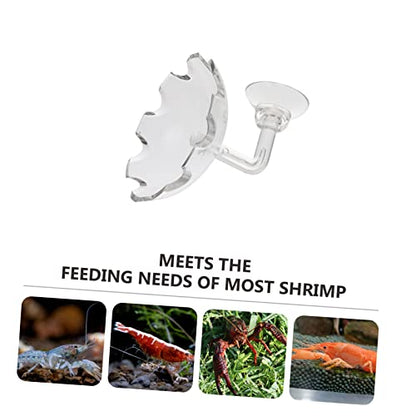 Kisangel 2pcs Acrylic Shrimp Feeder with Cup Transparent Feeding Bowl for Aquarium Easy to Install Shrimp Food Holder and Convenient Feeding Dish for Reptiles and Ornamental Fish