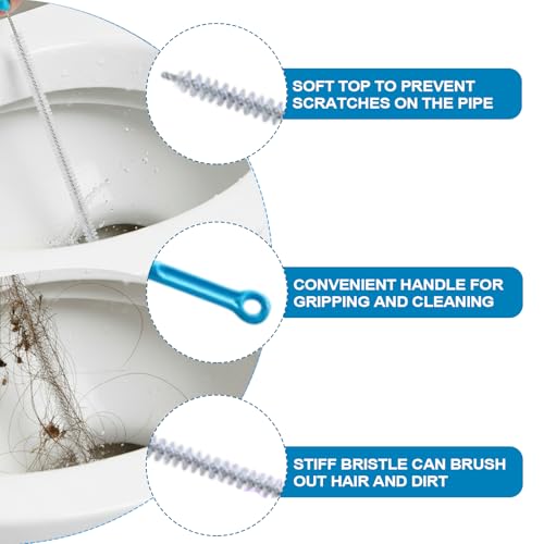11 Pcs Crevice Brushes for Cleaning Crevice Cleaning Brush Set, 6 Pack Drain Hair Remover Set for Corner Sink Cup Teapot Bottle Blender, Clogged Pipes and Tubes