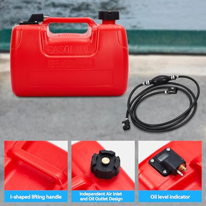 Marine Tank, 3 Gallon Marine Boat Transfer Tank with 9.8ft Hose, I-Shaped Handle, Easy to Carry for Outboard Engine Boats, Fishing Boat, Deck Boat,Yacht - size: 12L