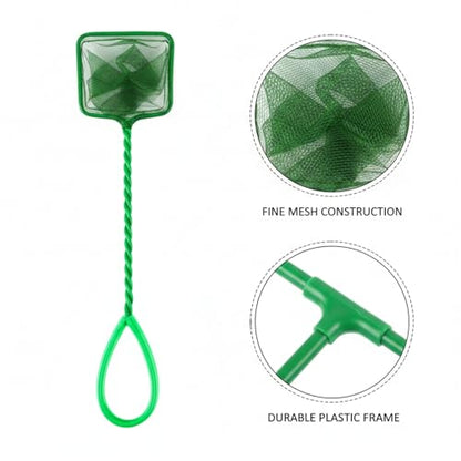 Green Square Mesh Aquarium Net for Fish Transfer and Tank Cleaning - size: 12.2 x 2.95 x 2.76"