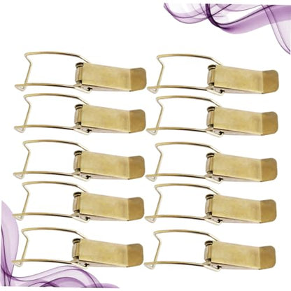 10Pcs Adjustable Pot Lid Hooks Spring Clip Kitchen Buckle for Pot Covers Multifunctional Carabiner for Cooking and Outdoor Use Non-Slip Design Random Color
