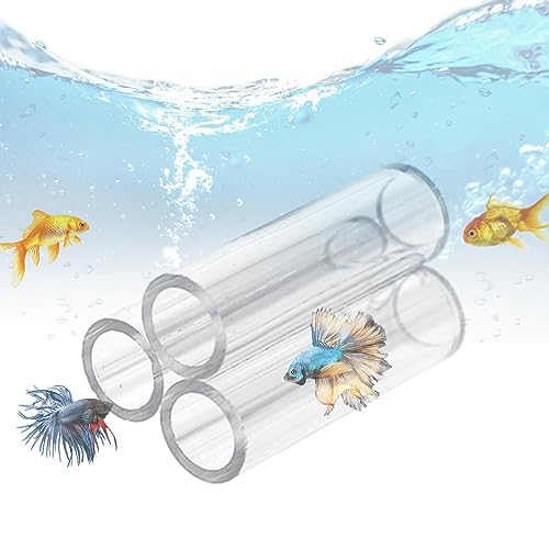 Shrimp Shelter Tube, Transparent Acrylic Tube Aquarium Shrimp Cave Breeding Fish Shrimp Feeder Breeding Tube Aquarium Fish Tank Pipe Shelter Tube Fish Tank Shelter Decorations Hideaway Pipes - color: 3 tubes