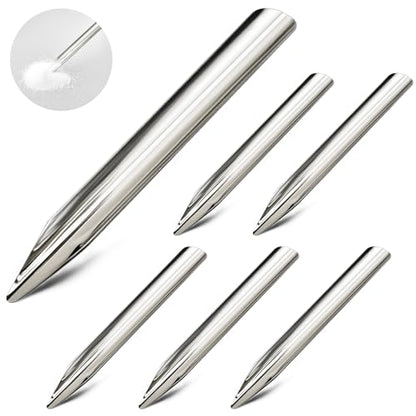 Zonon 6 Pcs 6 Inch Lab Spatula Stainless Steel Micro Lab Scoop Spatula Metal Bead Scoop with Rounded Pointed Ends Laboratory Sampling Curved Spoon for Mixing Powders Pastes Transferring Tool