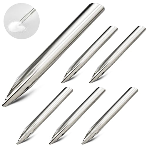 Zonon 6 Pcs 6 Inch Lab Spatula Stainless Steel Micro Lab Scoop Spatula Metal Bead Scoop with Rounded Pointed Ends Laboratory Sampling Curved Spoon for Mixing Powders Pastes Transferring Tool
