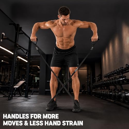 5-Pack Resistance Bands Set, Exercise Bands with Handles & Door Anchor, Stretch Bands for Pull Up Assistance, Home Gym & Strength Training