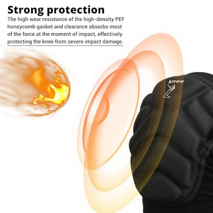 PISIQI Knee Pads Compression Leg Sleeve Knee Brace Sleeve Thicken Anti-Collision Thick EVA Padding for Basketball Football Volleyball Wrestling Protector Gear - size: X-Small