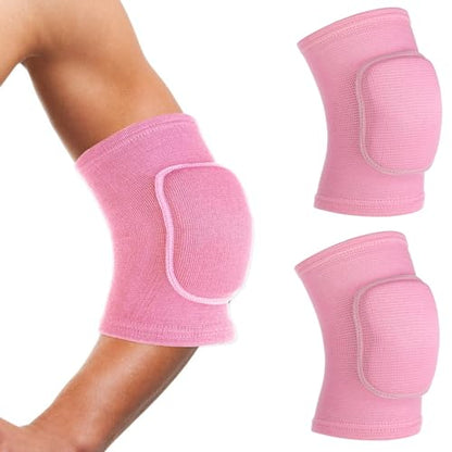 COMNICO Arm Brace Pads Elbow Protector Strap Breathable Anti-Collision Sponge Tendonitis Fitness Volleyball Basketball Tennis Golfers Knee Support Band for Kids Men Women Elderly - color: Pink(40-75kg)