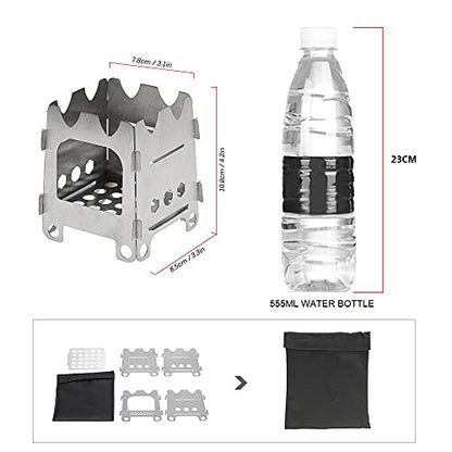 Lixada Camping Wood Stove Folding Lightweight Stainless Steel Wood Burning Stove Portable Backpacking Alcohol Stove for Outdoor Camping Hiking Picnic BBQ Picnic Hunting