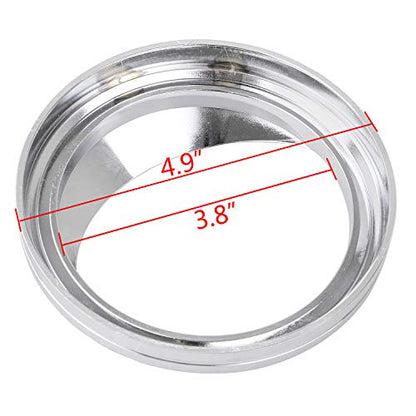 5 inch Speedometer Gauge Tank Mounted Cover Trim Ring Bezel Aluminum Chrome Compatible with Harley Electra Glide Deluxe Dyna Wide Glide - size: Chrome