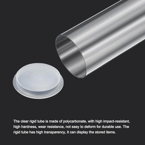 PATIKIL 5.9"L x 1.7"Dia Clear Storage Tubes, 2Pcs PC Plastic Transparent Hollow Round Rigid Tube with Cap for Beads Bath Salt Container Wedding Party Favors