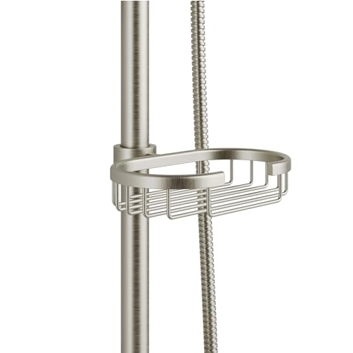 PULSE ShowerSpas Kauai III Brushed Nickel Rain Shower Head with Handheld Spray - 1.8 GPM, 8" Showerhead, 5-Function HandShower, Adjustable Slide Bar - Shower Heads with Handheld Spray Combo - size: 1.8 Gallon Per Minute, style: Brushed Nickel
