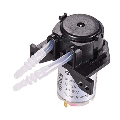Peristaltic Pump 12V Dosing Pump 12 Volt Water DC 12V Liquid Self Priming Reversible CW CCW Easy Clean Buckle Head with Silicone Tube for Aquarium Lab Chemical Analysis (3mmX5mm)