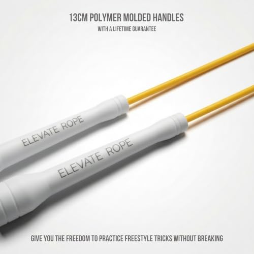 Elevate Rope Jump Rope for Men & Women, 5mm PVC Cable, 10 ft Adjustable - color: Yellow