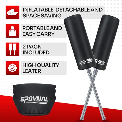 Inflatable Blocking Pads, 2 Pack for Football & Basketball Training | Padded defense training equipment with pugil sticks for football, basketball, lacrosse, boxing and martial arts practice