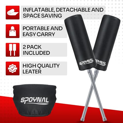 Inflatable Blocking Pads, 2 Pack for Football & Basketball Training | Padded defense training equipment with pugil sticks for football, basketball, lacrosse, boxing and martial arts practice