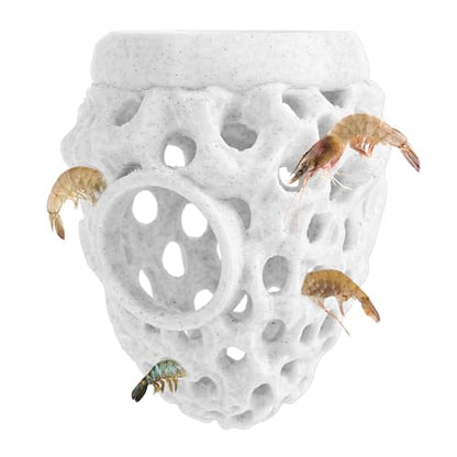 Shrimp Dome Hideout Ornament, Plastic Floating Betta Hide & Cave Funny Fish Tank Ornaments Cave for Shrimp Guppy Hiding Resting Aquarium Decoration Accessories