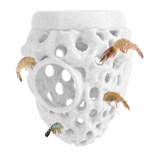 Shrimp Dome Hideout Ornament, Plastic Floating Betta Hide & Cave Funny Fish Tank Ornaments Cave for Shrimp Guppy Hiding Resting Aquarium Decoration Accessories