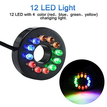 15W 1000L/H Submersible Fountain Water Pump with 12 Colorful LED Lights, Mushroom and Blossom Spray Head for Fountain,Pond,Outdoor Water Feature, Statuary Gardens,Aquarium Fish Tank