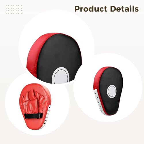 Curved Boxing Punching Mitts, 2Pcs, Focus Pads 9.8 X 7.5 in, MMA Kickboxing Training, Shock Absorption