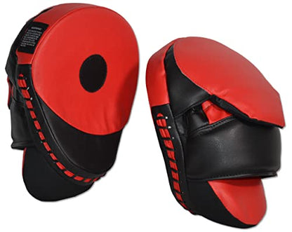 NO Logo Deluxe Curved Punch Mitts for Boxing MMA Krav MAGA Muay Thai Martial Arts
