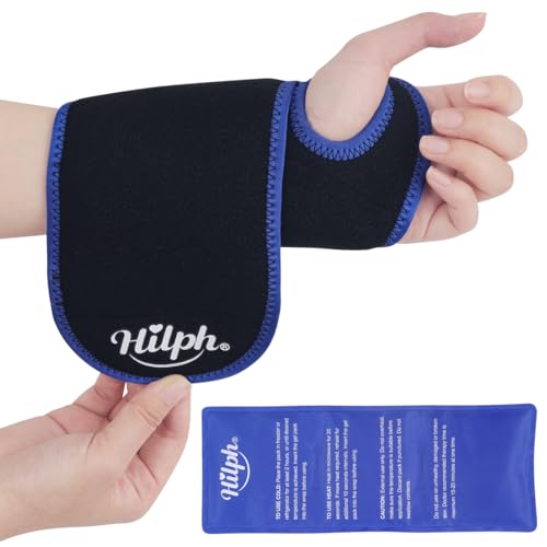 Hilph Wrist Ice Pack Wrap, Carpal Tunnel Relief Wrist Brace with Gel Pack | Reusable Hot Cold Compress for Hand Injuries, Arthritis, Tendonitis, Surgery Recovery, Post-Workout, Black - style: Black-1 Ice Pack