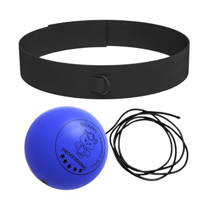 Punching Ball with Headband Adjustable Breathable Soft - color: Blue
