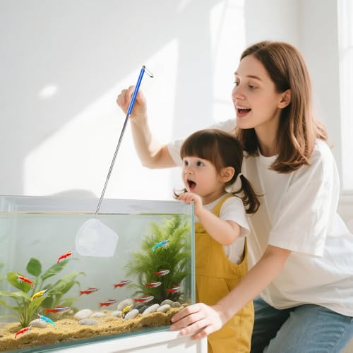 2-Pack 3 & 4 Inch Stainless Steel Fish Nets for Aquarium - Gentle Nets for Small Fish, Shrimp, Fry in Fish Tanks & Aquarium Accessories