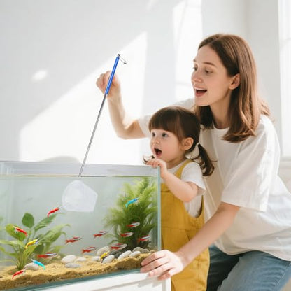 2-Pack 3 & 4 Inch Stainless Steel Fish Nets for Aquarium - Gentle Nets for Small Fish, Shrimp, Fry in Fish Tanks & Aquarium Accessories