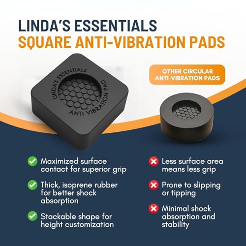 Anti Vibration Pads for Washing Machine and Dryer (Set of 8) - Washer Anti Vibration Pads with HexiGrip™ - Washing Machine Accessories & Leveling Pads - Vibration Dampening Mat