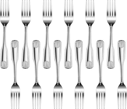 New Star Foodservice Shell Pattern 18/0 Stainless Steel Dinner Fork, 7.7-Inch, Set of 12, Commercial Grade - size: Dinner Fork (7.7-Inch)