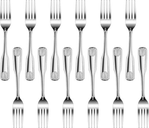 New Star Foodservice Shell Pattern 18/0 Stainless Steel Dinner Fork, 7.7-Inch, Set of 12, Commercial Grade - size: Dinner Fork (7.7-Inch)