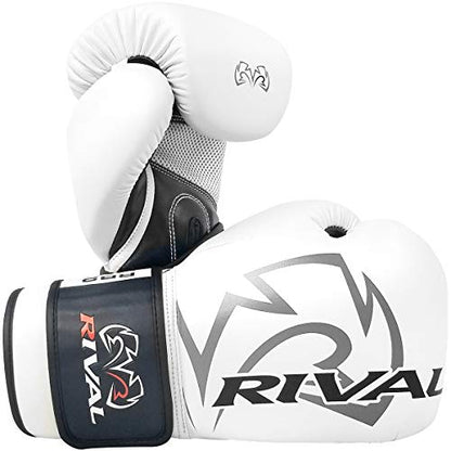 RIVAL Boxing RB2 2.0 Super Bag Gloves, Hook and Loop Closure - High-Density, Multi-Layered Padding, and Breathable Mesh Palm - color: White, size: Medium