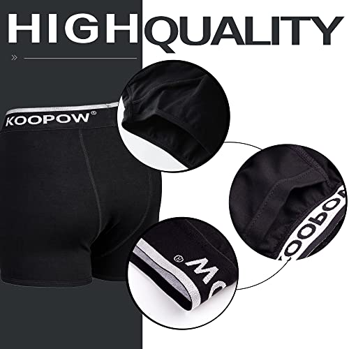 KOOPOW Youth Boys Compression Shorts with Soft Protective Athletic Cup - color: 0205-black Camo(2-pack), size: Large