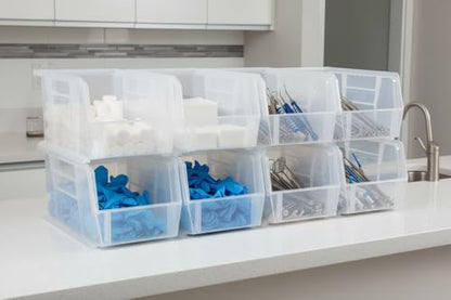 HE HUDSON EXCHANGE 11" x 5.5" x 5" (12 Pack) Plastic Stackable Storage Bin, Clear - color: Clear, size: 12 Pack